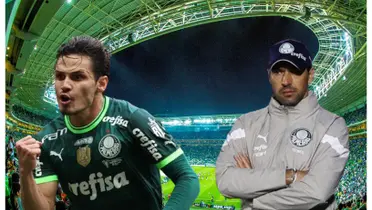 Raphael Veiga com a camisa do Palmeiras e Abel Ferreira com a camisa do Palmeiras
