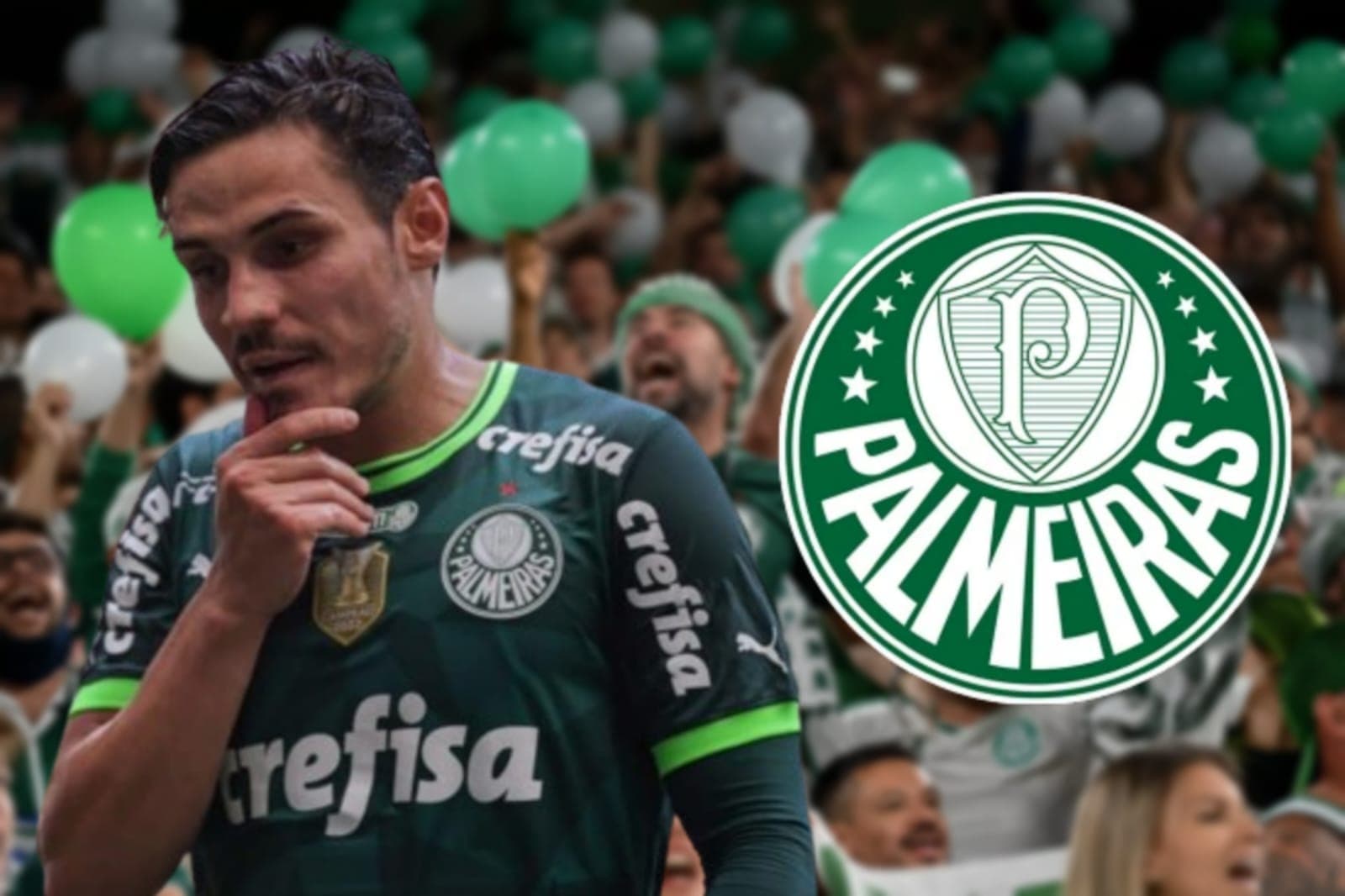 Raphael Veiga pensativo com a camisa do Palmeiras