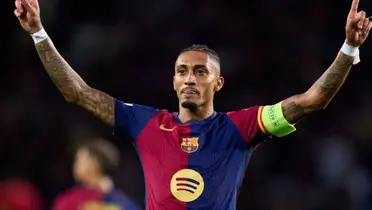 Raphinha pelo Barcelona. Foto: Divulgação