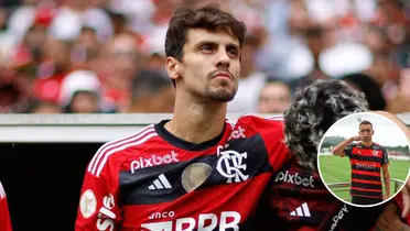 Rodrigo Caio em seu último jogo pelo Flamengo no Maracanã