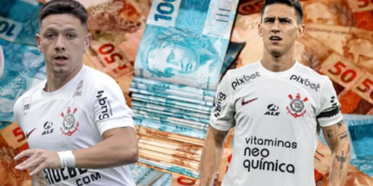 Rodrigo Garro com a camisa do Corinthians e Matias Rojas com a camisa do Corinthians