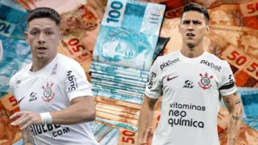 Rodrigo Garro com a camisa do Corinthians e Matias Rojas com a camisa do Corinthians