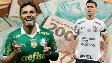 Salários de Raphael Veiga do Palmeiras e Matías Rojas do Corinthians