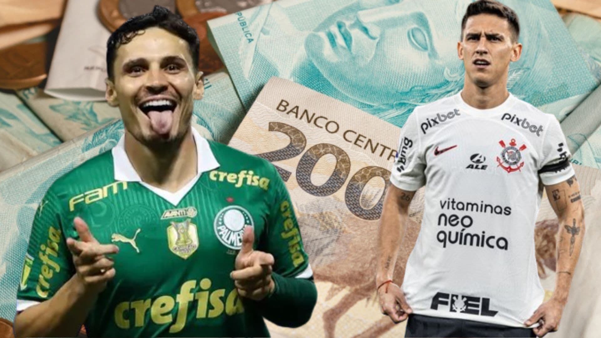 Salários de Raphael Veiga do Palmeiras e Matías Rojas do Corinthians