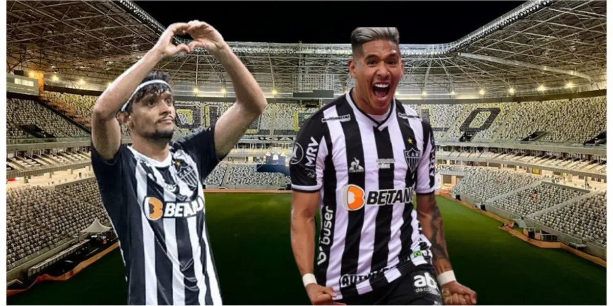 Scarpa e Zaracho com a camisa do Galo