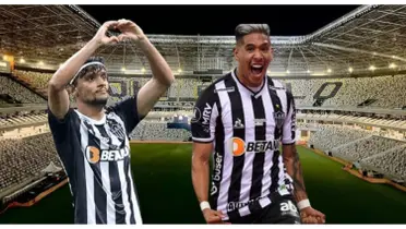 Scarpa e Zaracho com a camisa do Galo