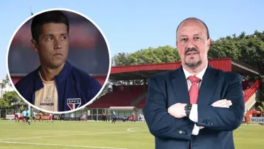 Thiago Carpini no São Paulo ao lado de Rafa Benítez