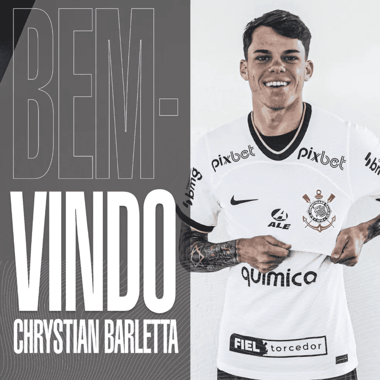 Timão anunciou a contratação de Chrystian Barletta, atacante vindo do São Bernardo
