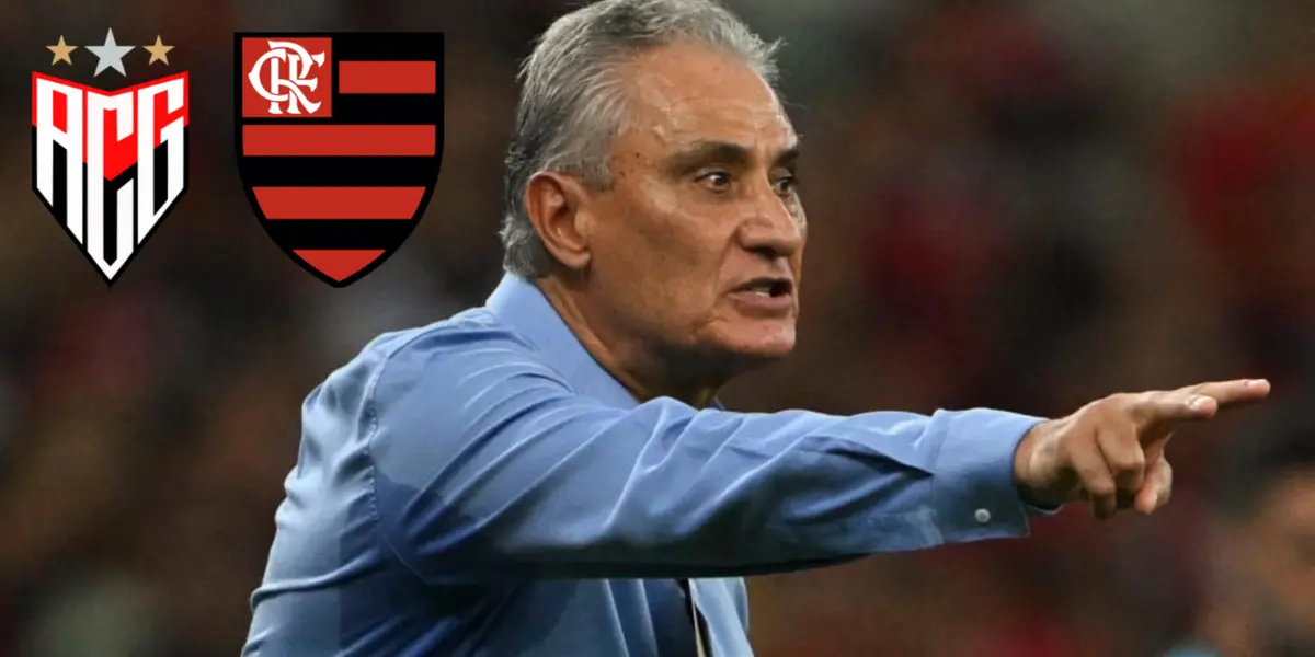 Tite durante partida do Flamengo no banco de reservas