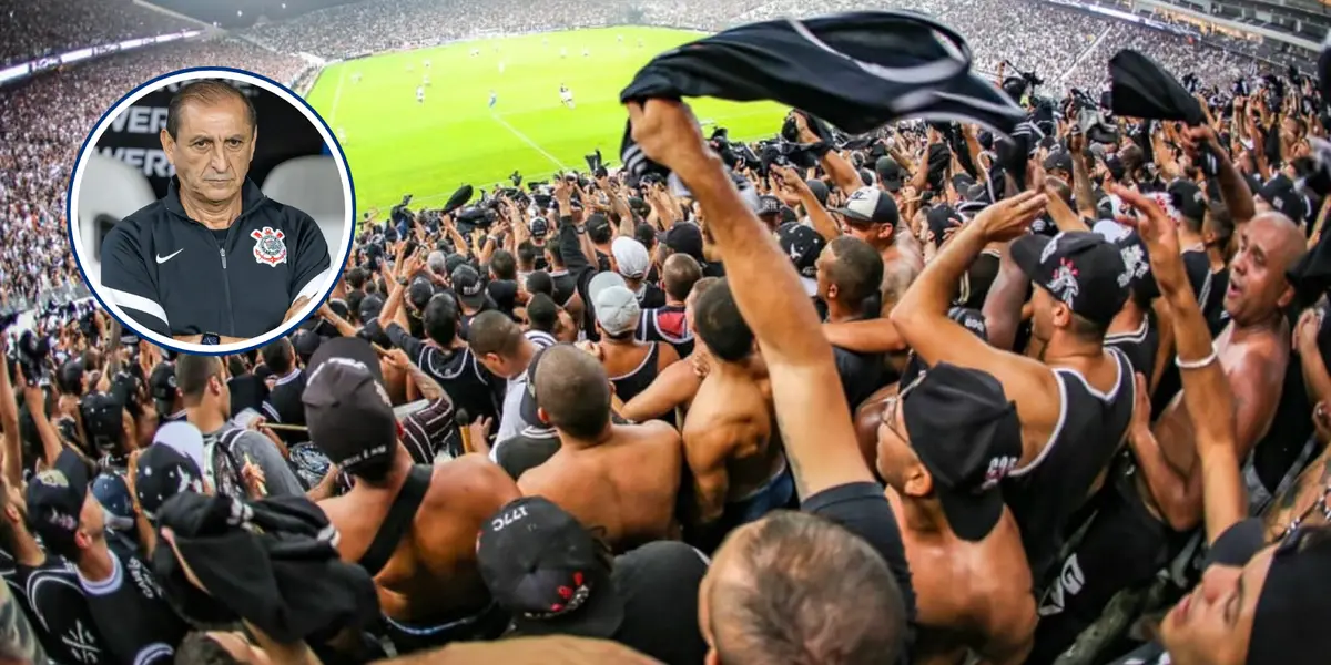 Torcida do Corinthians critica Ramón Diaz (Foto: Corinthians)