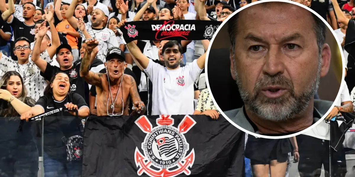 Torcida do Corinthians e Augusto Melo