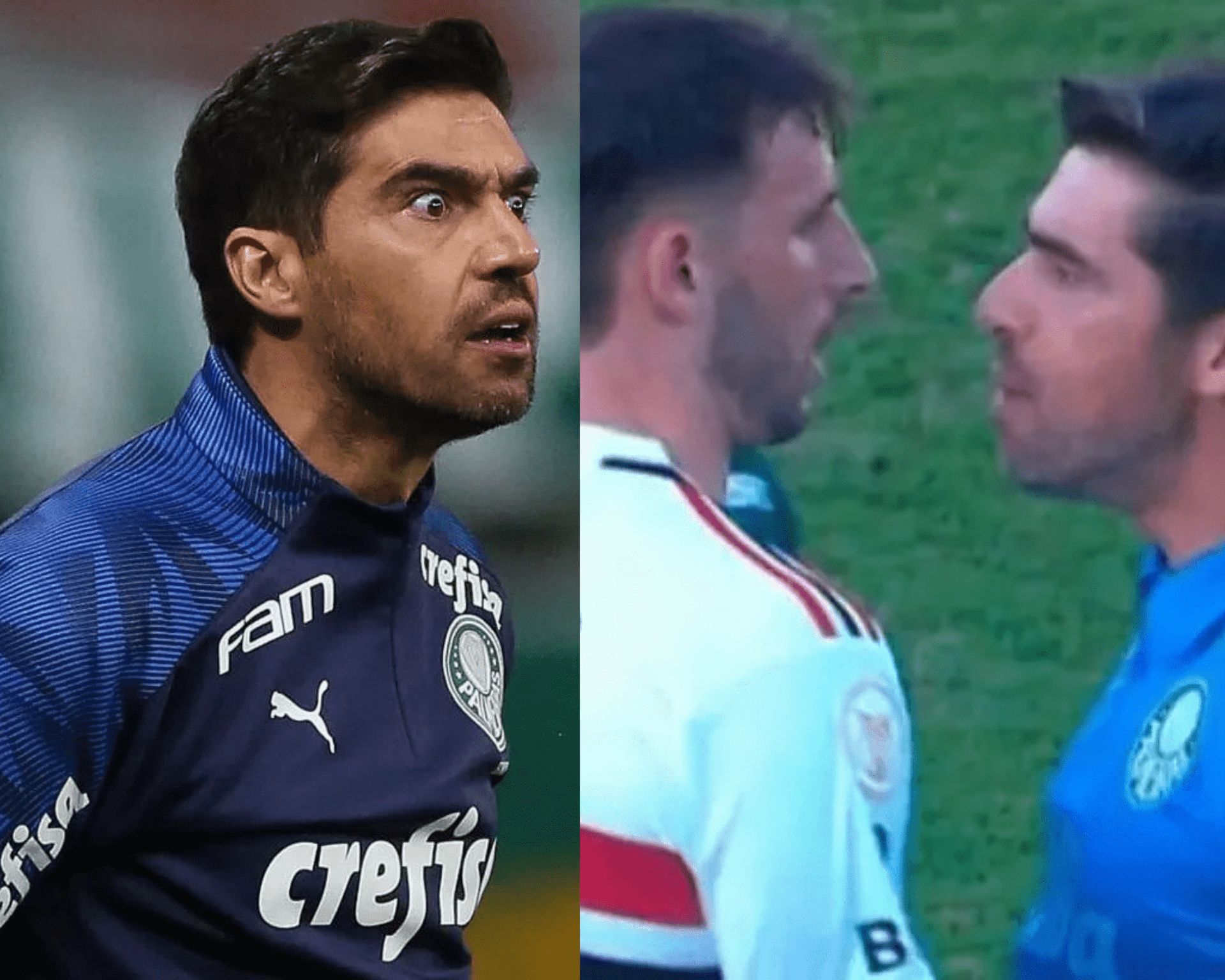 Treinador alviverde discutiu com o atacante durante o clássico
