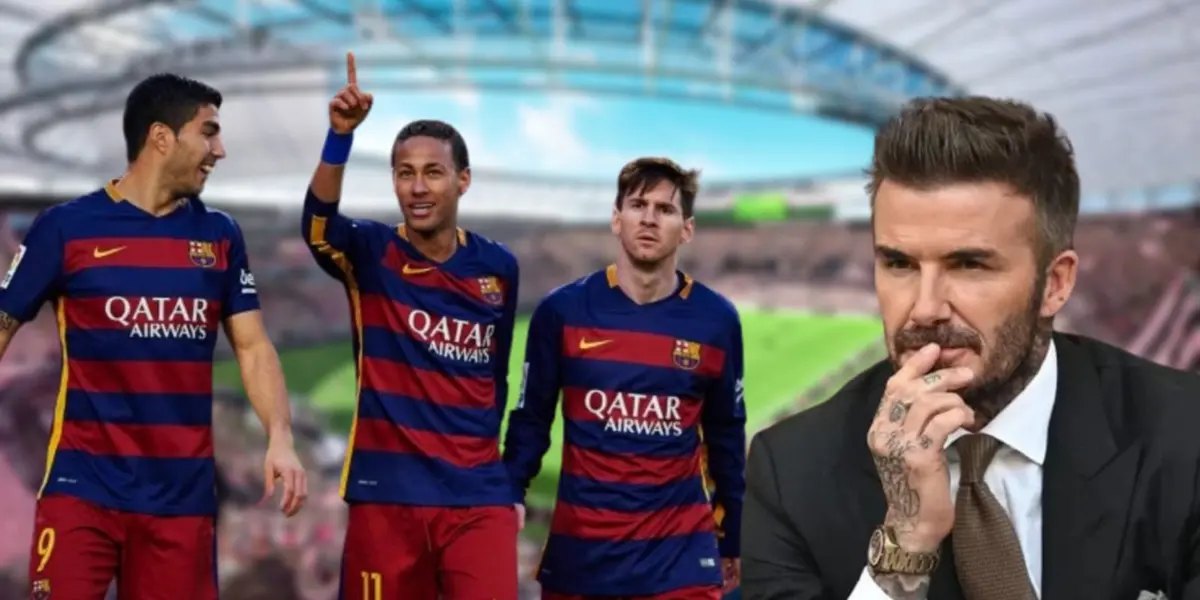 Trio MSN do Barcelona e David Beckham