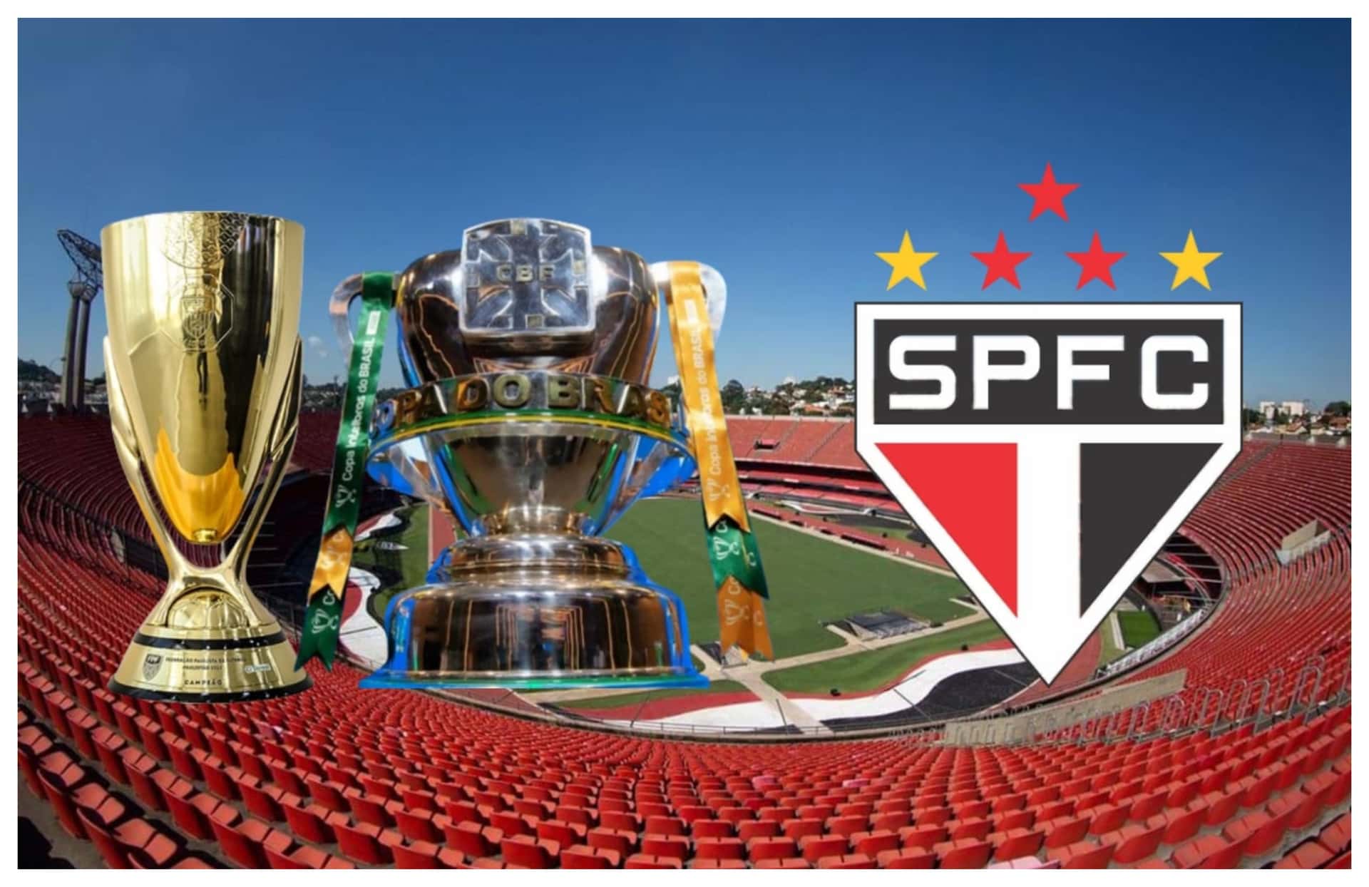 Troféus do Campeonato Paulista e da Copa do Brasil