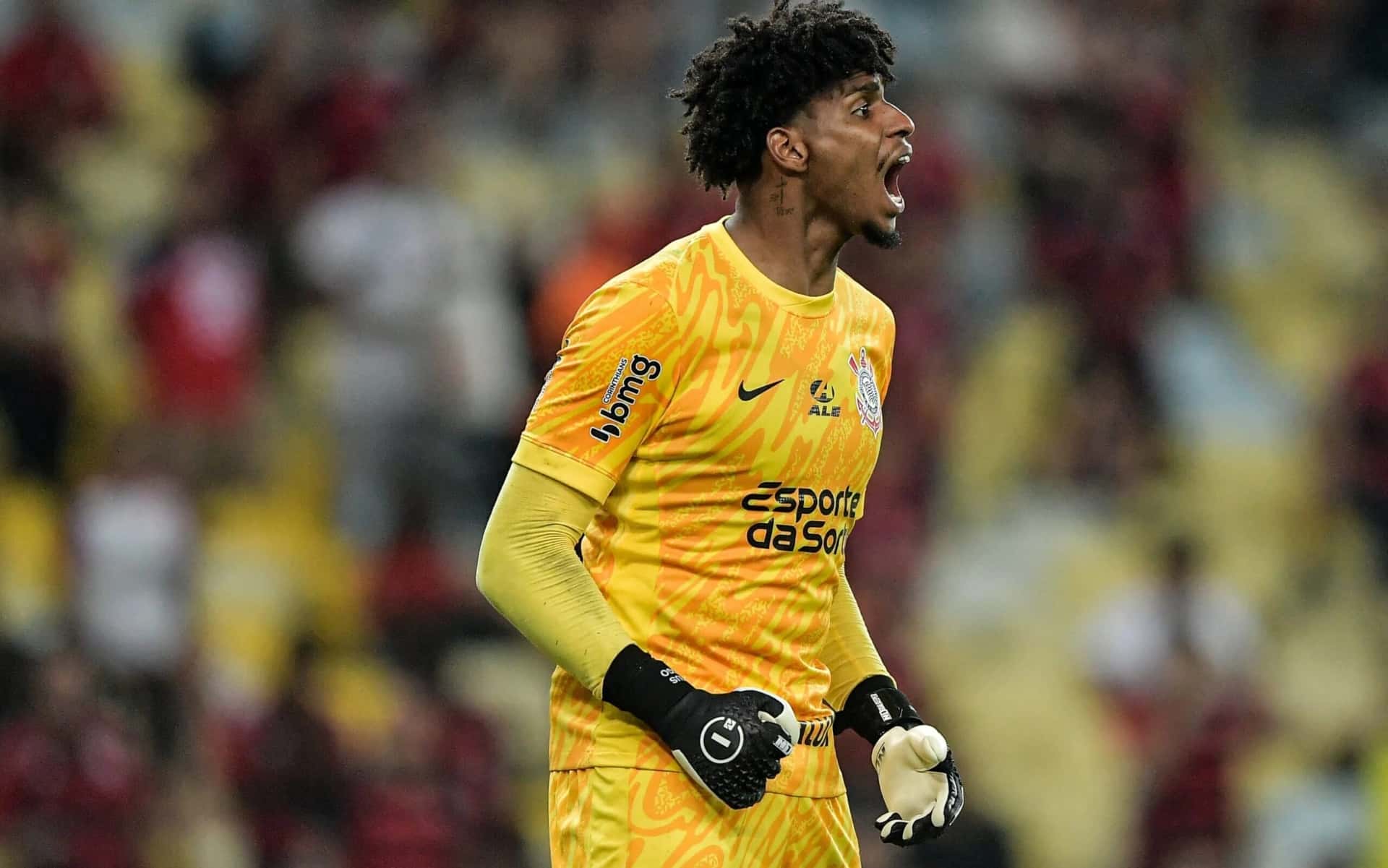 ugo Souza durante partida entre Corinthians e Flamengo, pela Copa do Brasil (Foto: Thiago Ribeiro/AGIF)