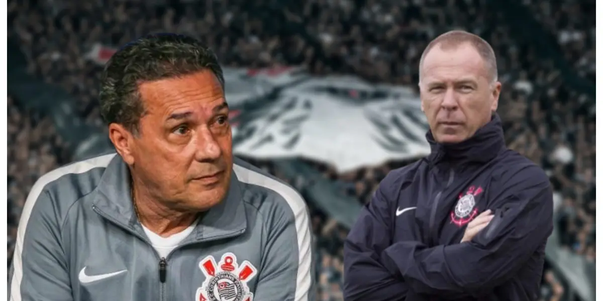 Vanderlei Luxemburgo e Mano Menezes com a camisa do Corinthians