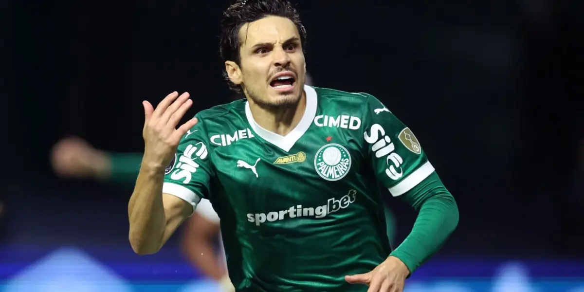 Veiga comemora gol do Palmeiras contra a LDU na semi da Libertadores Alexandre Schneider/Getty Images
