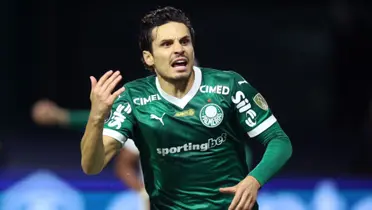 Veiga comemora gol do Palmeiras contra a LDU na semi da Libertadores Alexandre Schneider/Getty Images