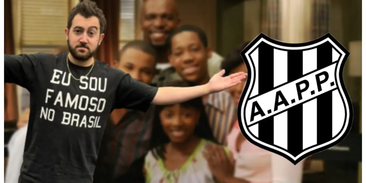 Vicent Martella e o escudo da Ponte Preta