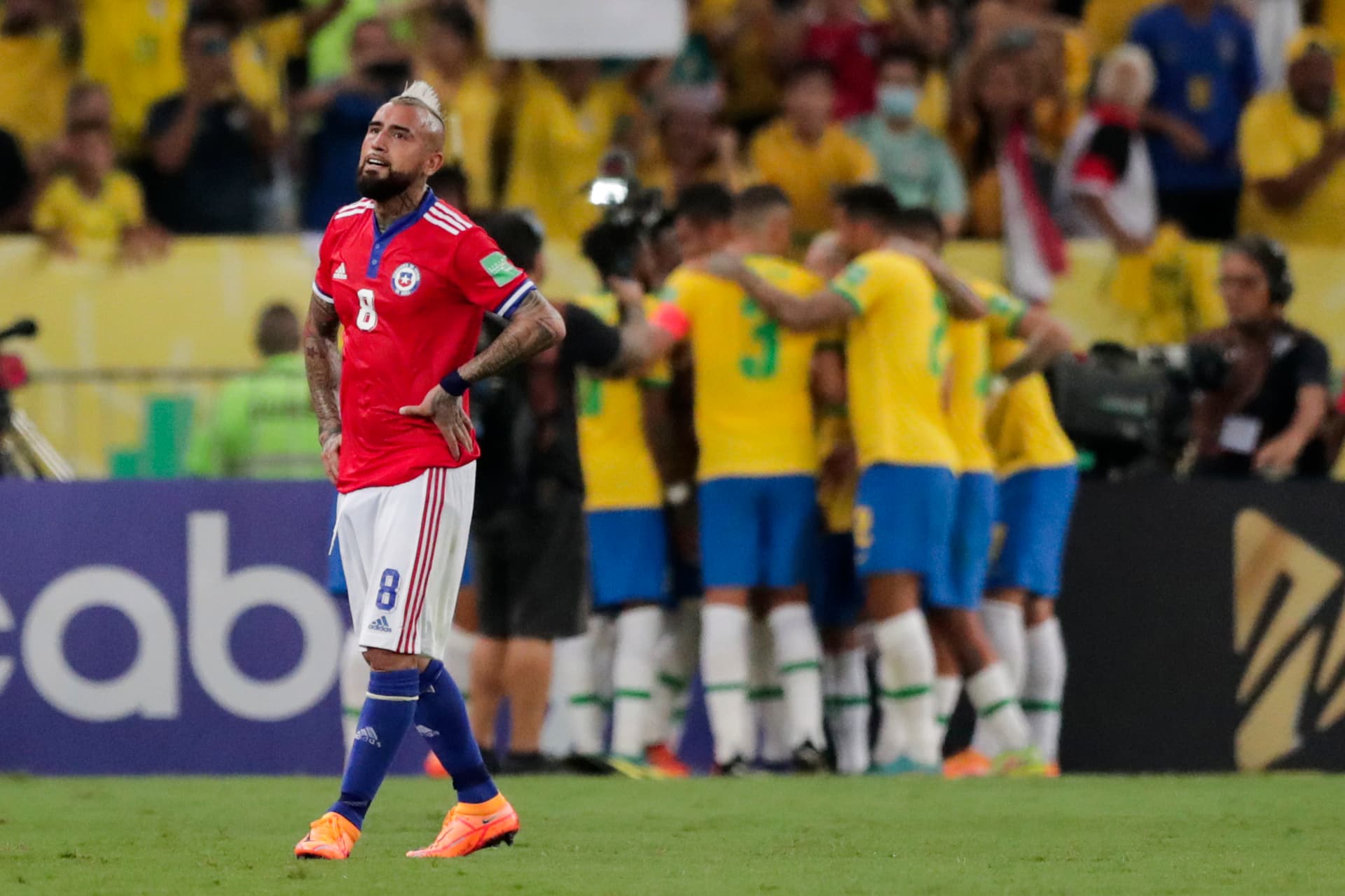 Vidal entrou em campo pelo Chile e sentiu a atmosfera do Maracanã