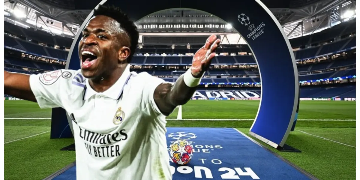 Vini Jr com a camisa do Real Madrid