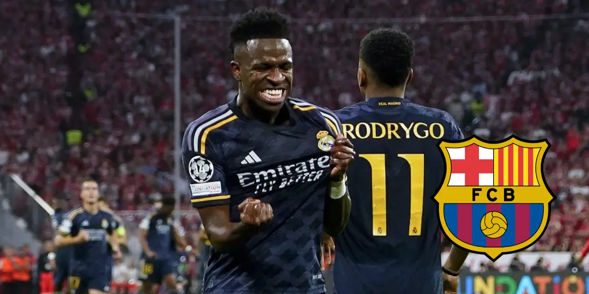 Vini Jr comemora gol sobre com a camisa do Real Madrid