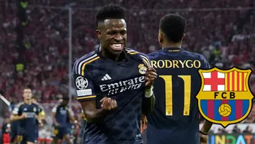 Vini Jr comemora gol sobre com a camisa do Real Madrid