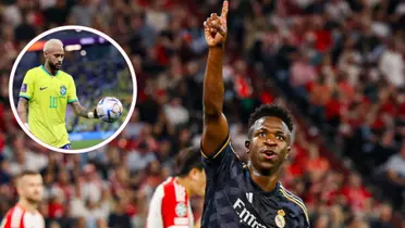 Vini Jr comemorando pelo Real Madrid e Neymar na Seleção Brasileira