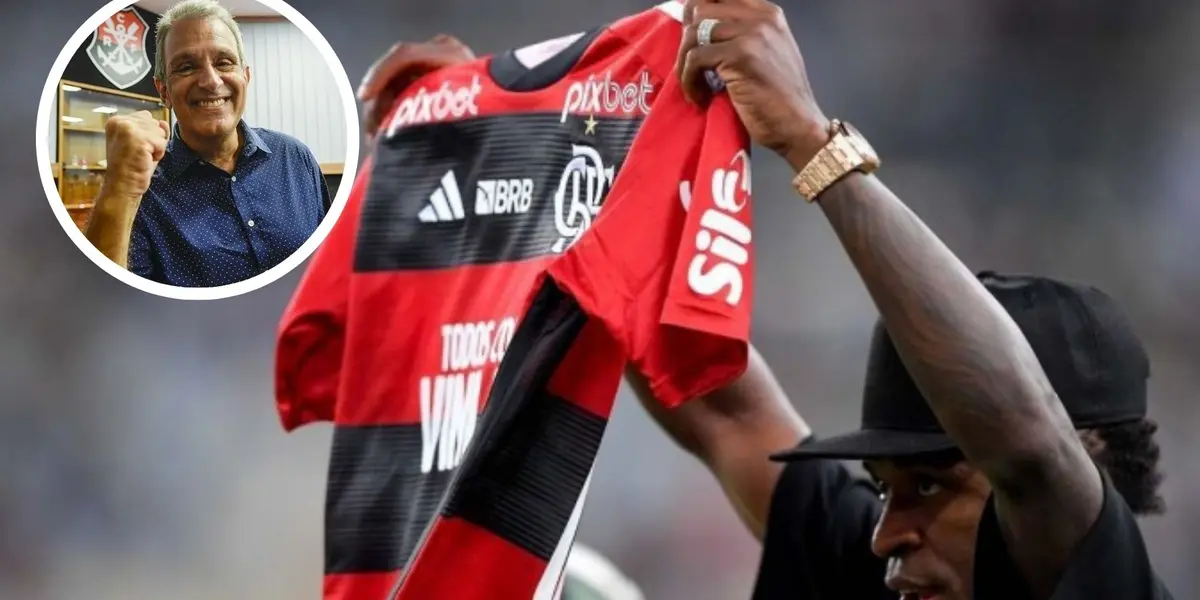Vini Jr. exibe camisa do Flamengo