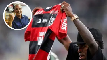 Vini Jr. exibe camisa do Flamengo