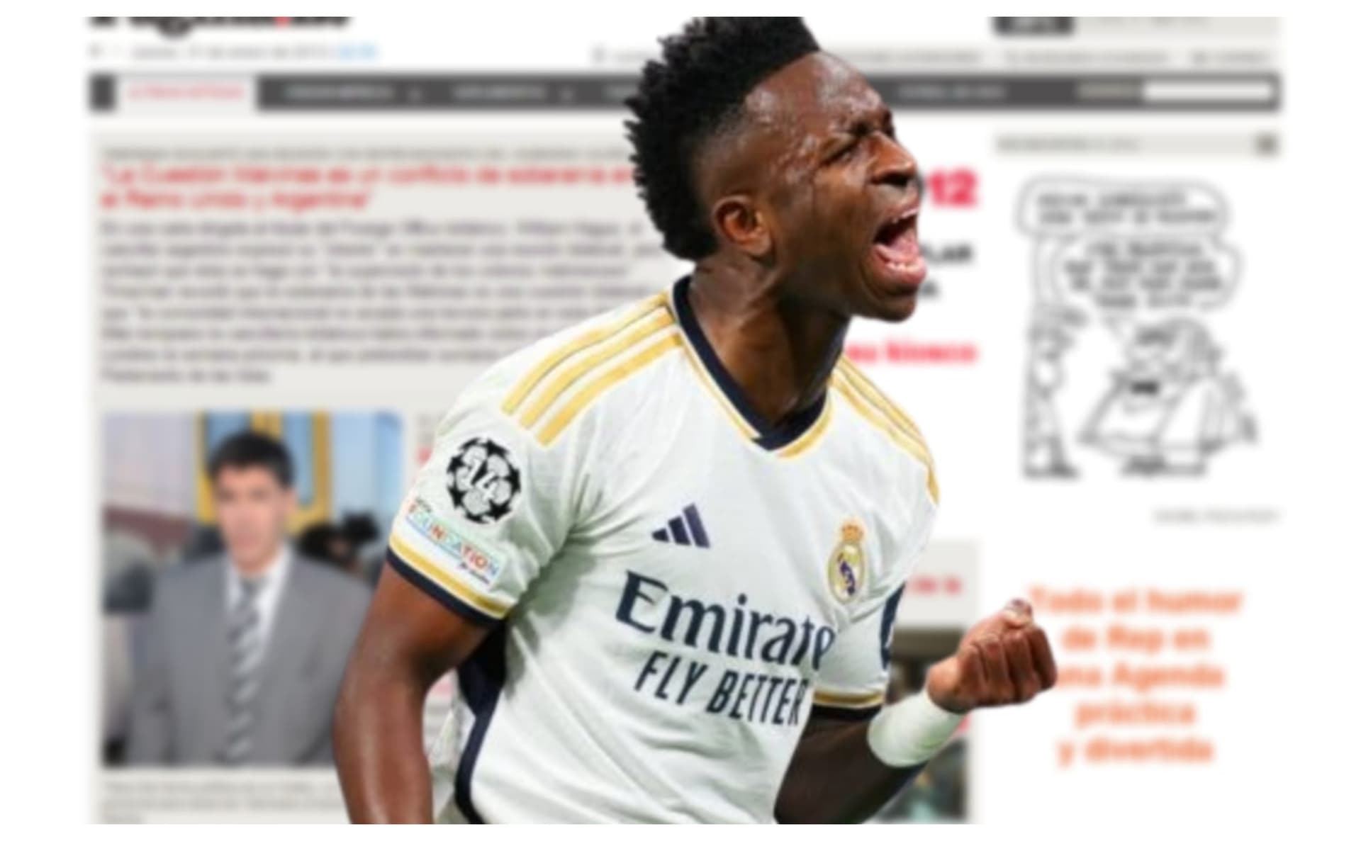 Vinicius Júnior com a camisa do Real