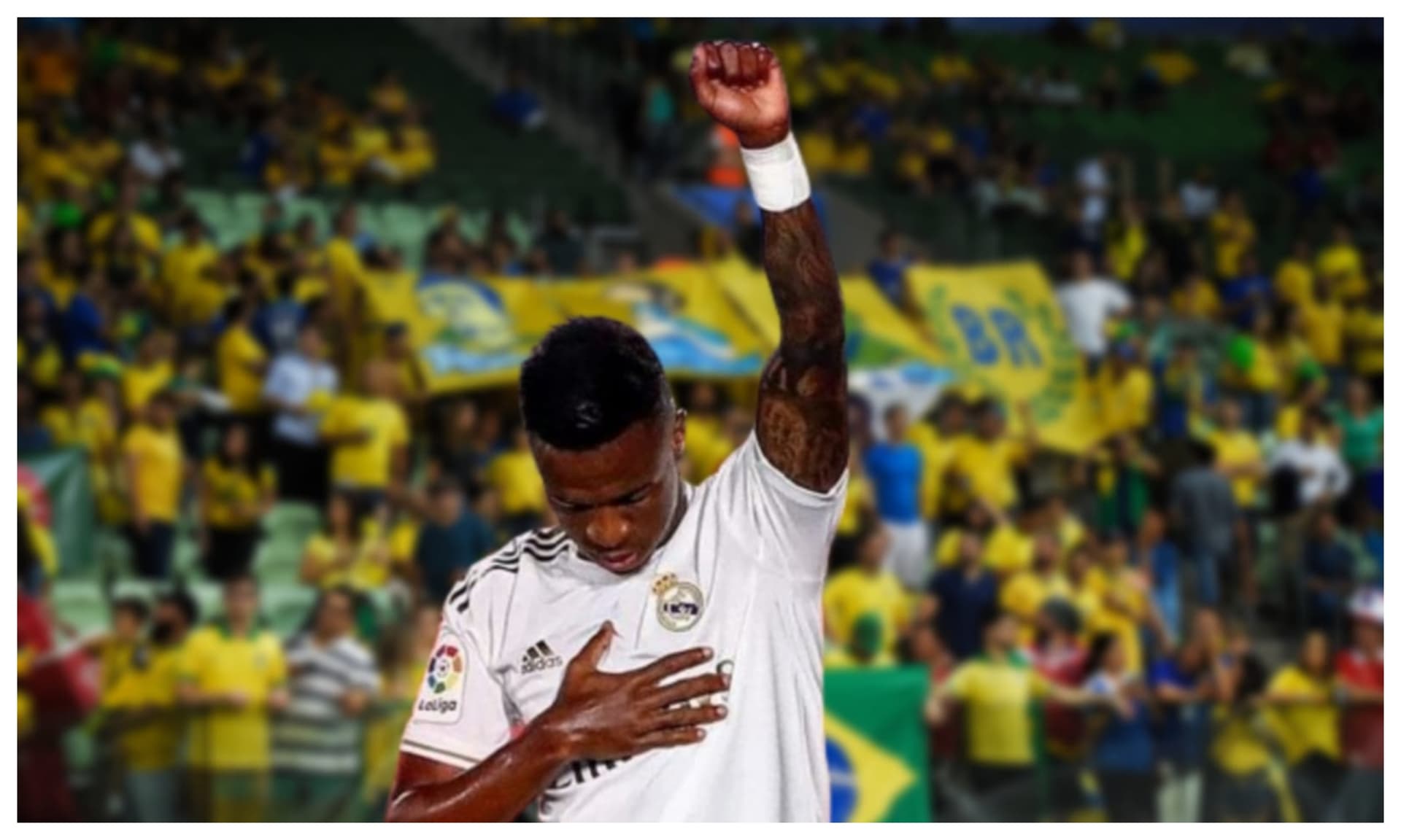 Vinicius Júnior com a camisa do Real Madrid