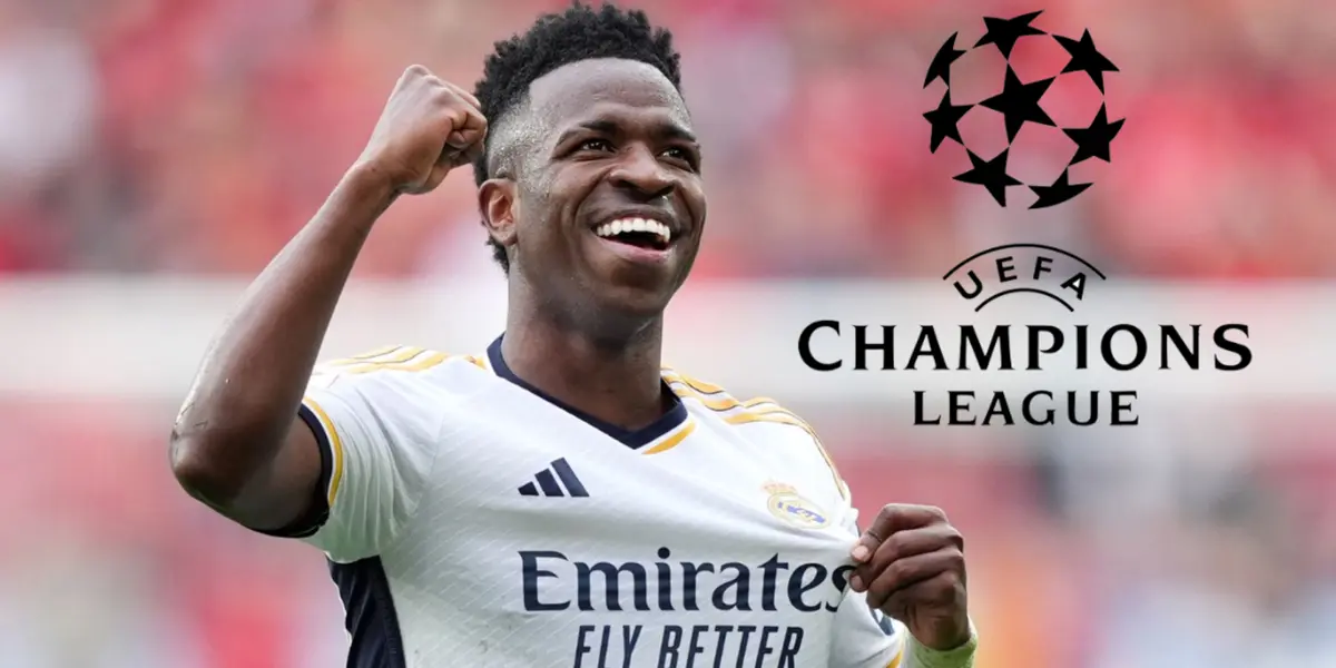 Vinícius Júnior comemorando pelo Real Madrid