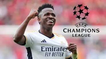 Vinícius Júnior comemorando pelo Real Madrid