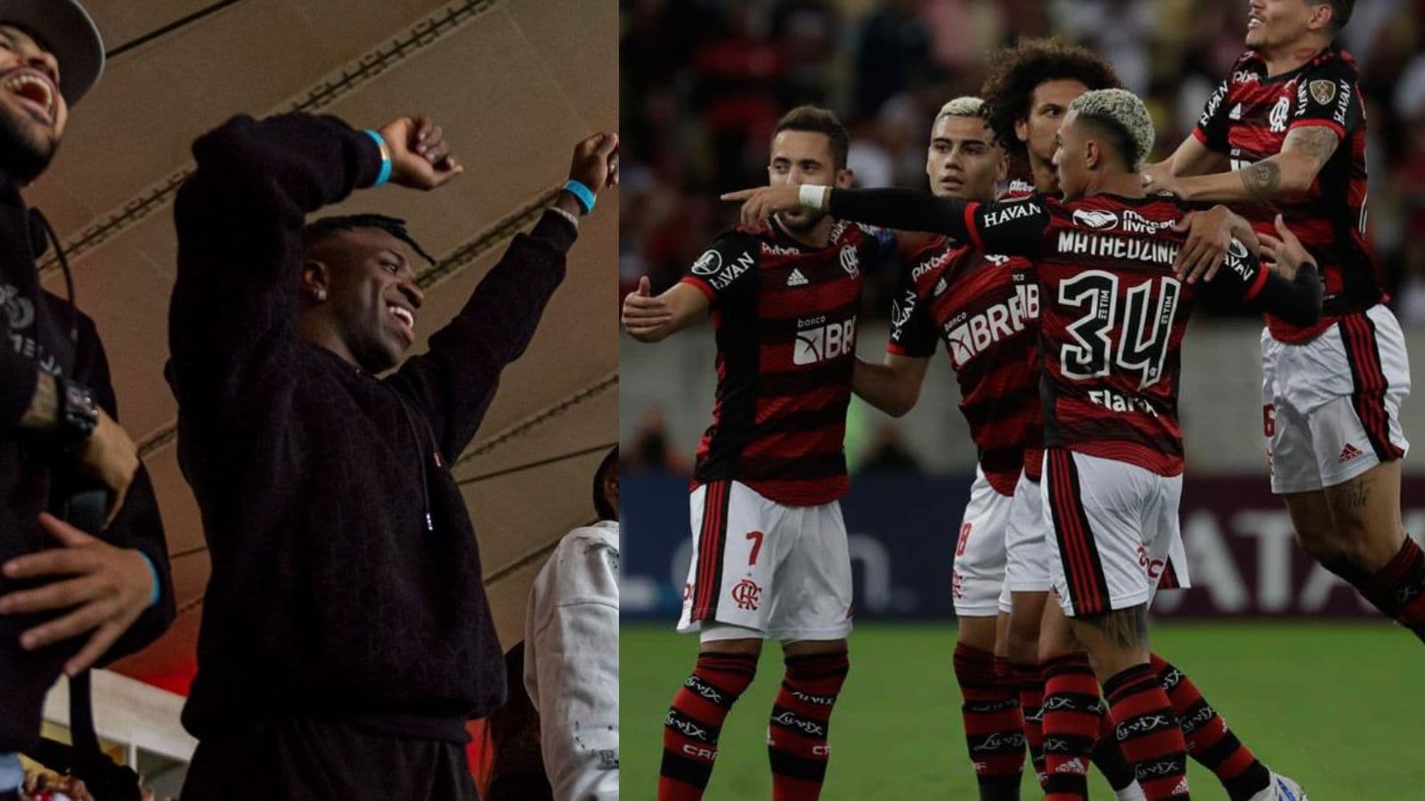 Vinicius júnior esteve no Maracanã e foi aplaudido pela torcida.