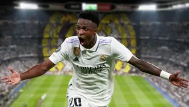 Vinicius Júnior feliz com a camisa do Real Madrid