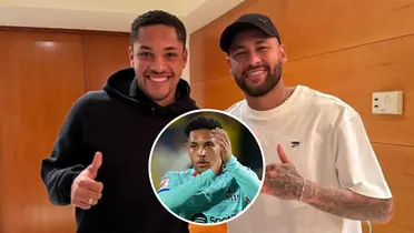 Vitor Roque e Neymar apareceram juntos em foto publicada