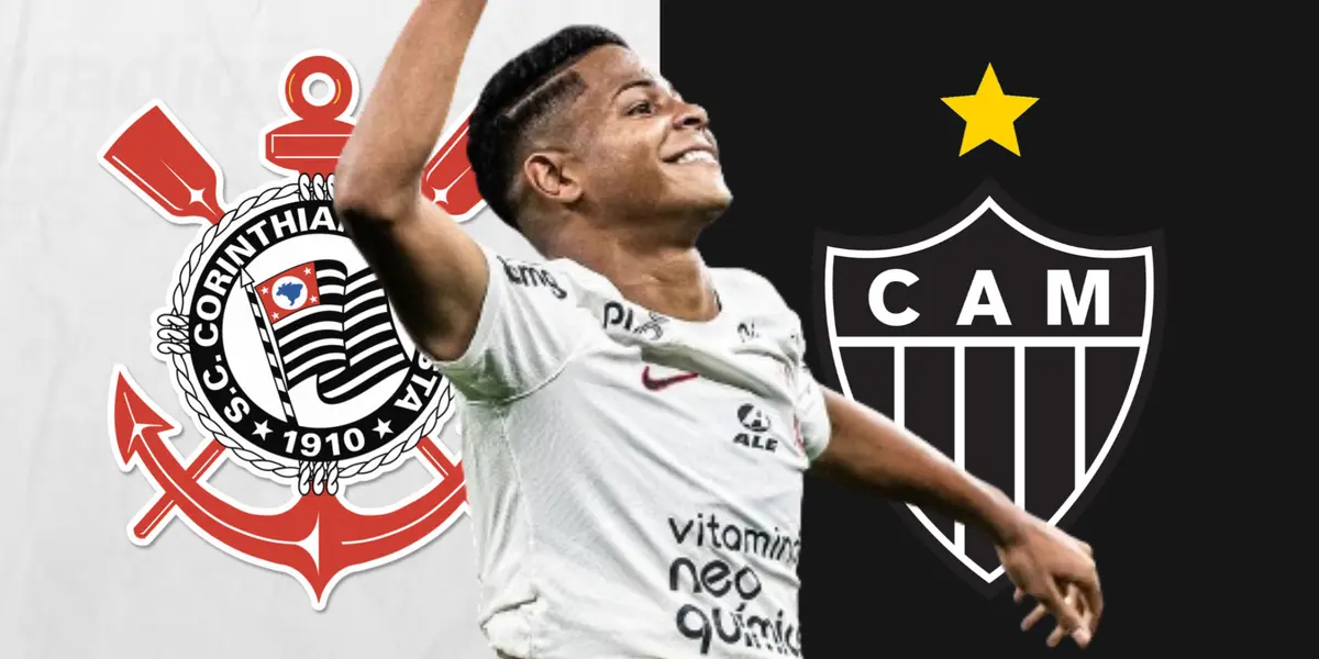 Wesley, escudo do Corinthians e do Atlético-MG