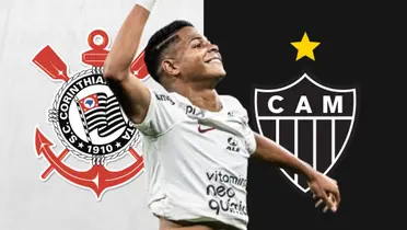 Wesley, escudo do Corinthians e do Atlético-MG
