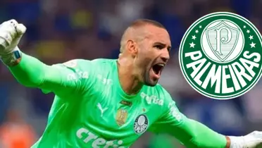 Weverton com a camisa do Palmeiras