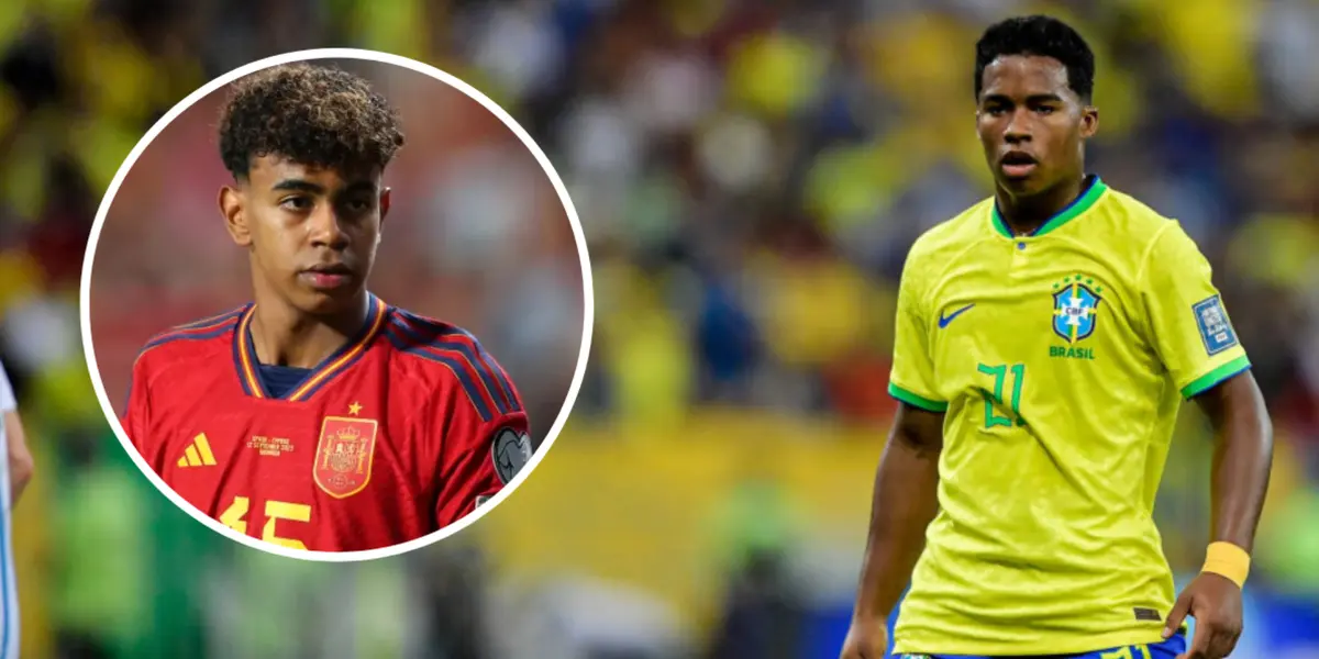 Yamal e Endrick por Espanha e Brasil, respectivamente