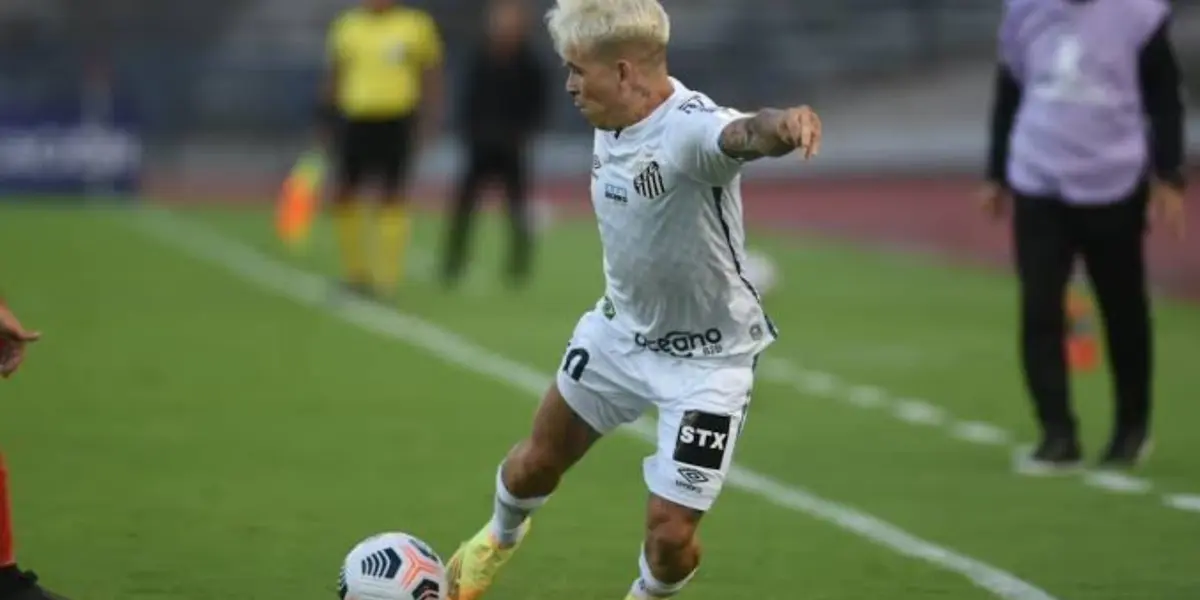 Yeferson Soteldo em ação pelo Santos