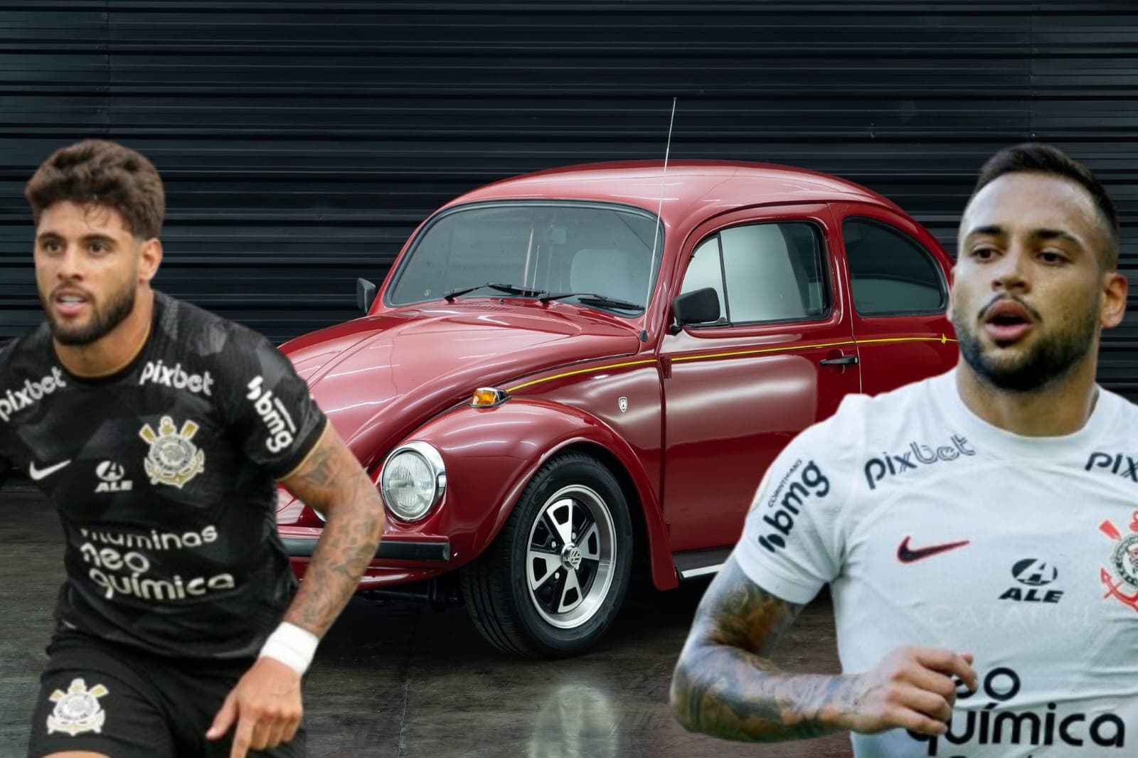 Yuri Alberto com a camisa do Corinthians e Maycon com a camisa do Corinthians