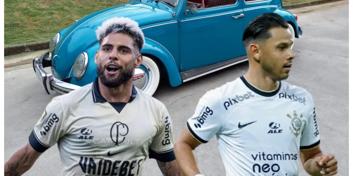 Yuri Alberto e Angel Romero com a camisa do Corinthians