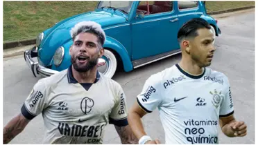 Yuri Alberto e Angel Romero com a camisa do Corinthians