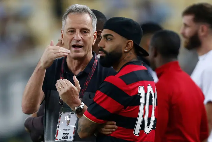 Gabigol e Rodolfo Landim